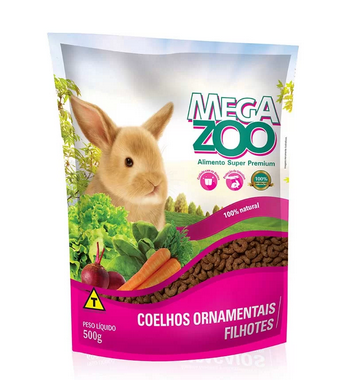 Ração Megazoo Para Coelhos Ornamentais Filhotes – 500g